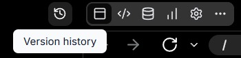 Macaly AI toolbar with the Version history control highlighted.