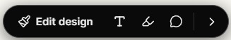 Visual edits toolbar showing Edit design, Text, Annotation and Comment tools.